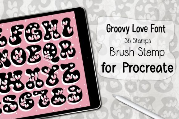 Download Groovy Love Font ‪Procreate Brush Stamp‬ - Love font Collection