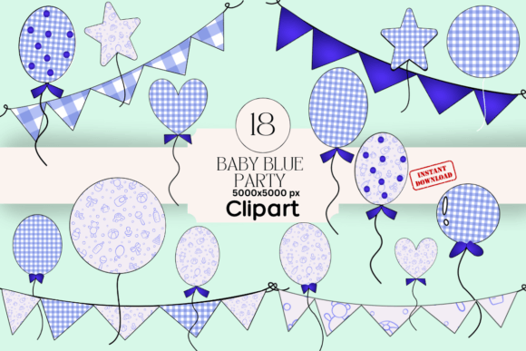 Download Baby Blue Party Clipart PNG - Party Collection