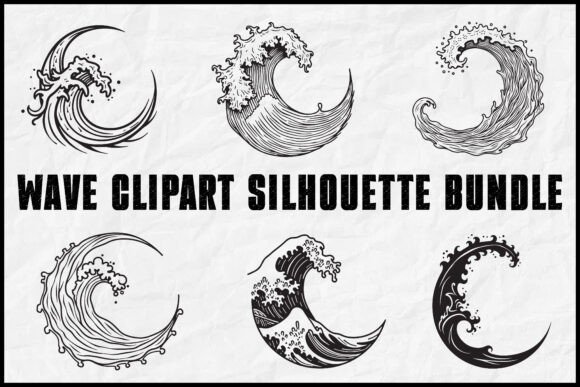 Download Ocean Wave Silhouette Clipart Set - Premium Resources