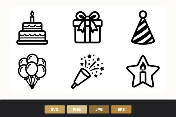 Download Birthday Party Celebration Black and - Party Collection