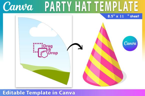 Download Editable Canva Party Hat Template - Party Collection