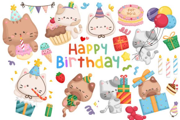 Download Birthday Cat Clipart - Birthday Party Cl - Party Collection