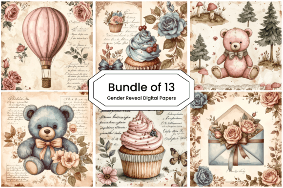 Download Whimsical Gender Reveal Party Paper Set - Party Collection